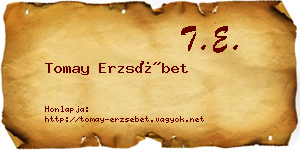 Tomay Erzsébet névjegykártya